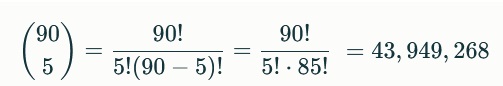 5/90 odds of winning