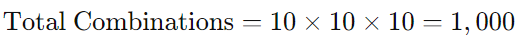 Pick 3 odds calculation