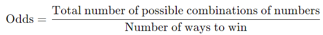Set For Life odds formula
