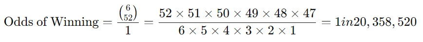 lotto 6 52 odds